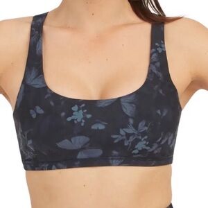 Spanx Midnight Garden Print Low Impact Sports Bra XL